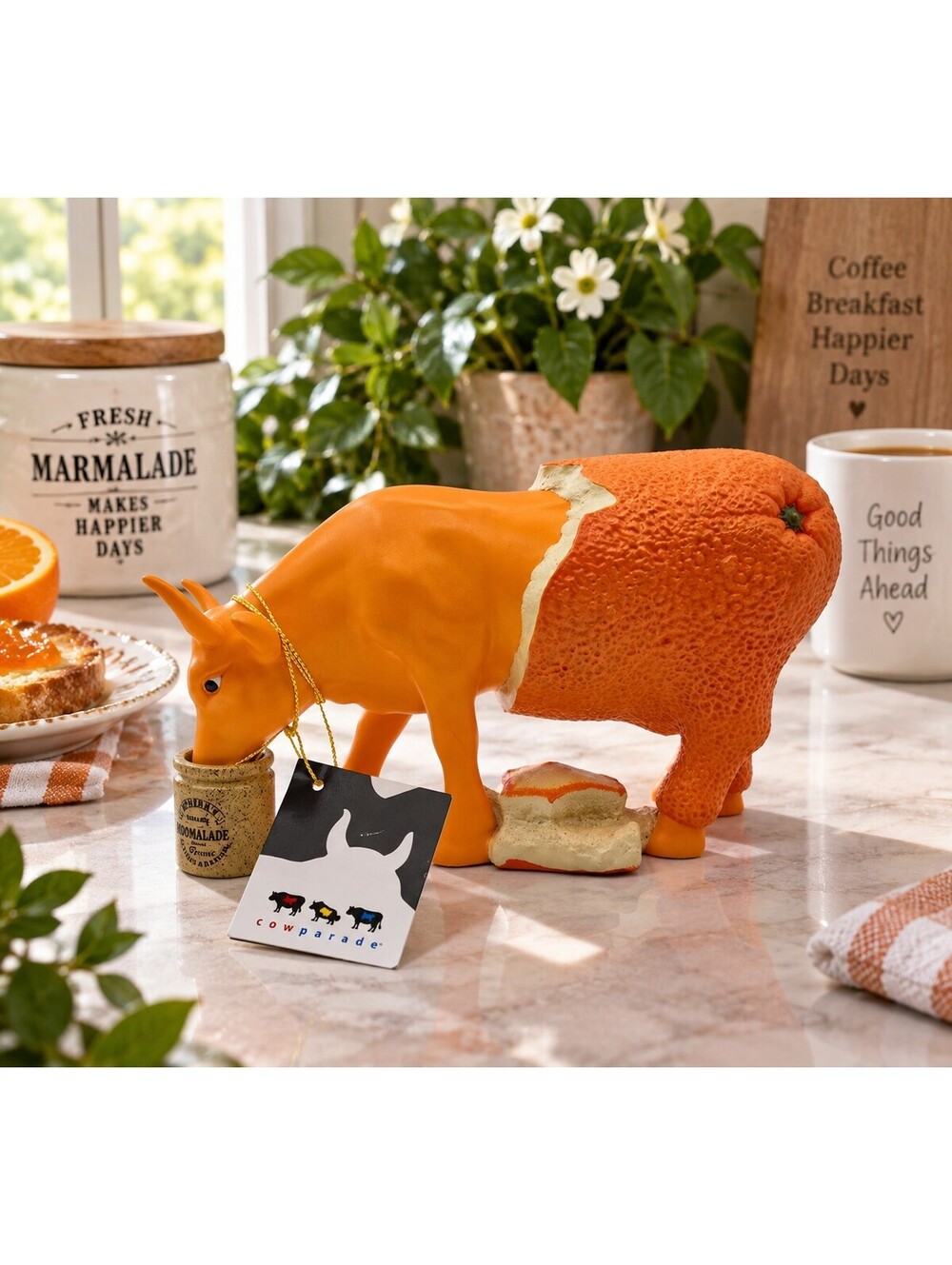 CowParade Moomalade Cow Figurine #7717 Ben Cook 2005 Orange Marmalade Rare